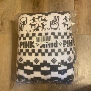 PINK Victoria’s Secret Dogs Peace Throw Blanket 50 x 60 NEW